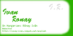 ivan ronay business card